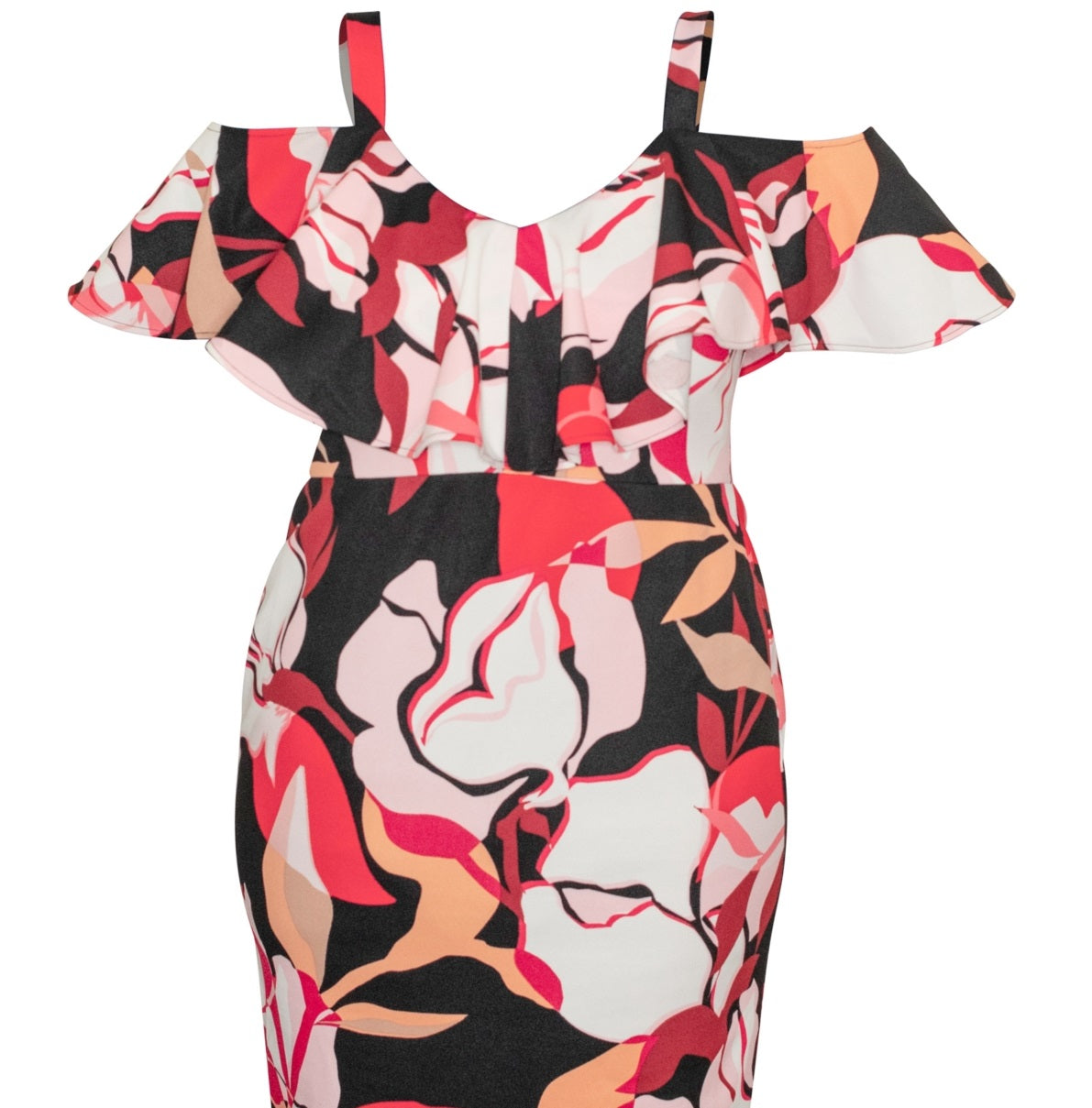 Vestido Marcella com babados e bainha para mulheres Rachel Roy, vermelho, tamanho 22W