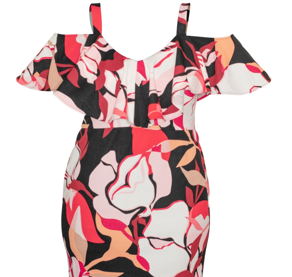 Vestido Marcella com babados e bainha para mulheres Rachel Roy, vermelho, tamanho 24W