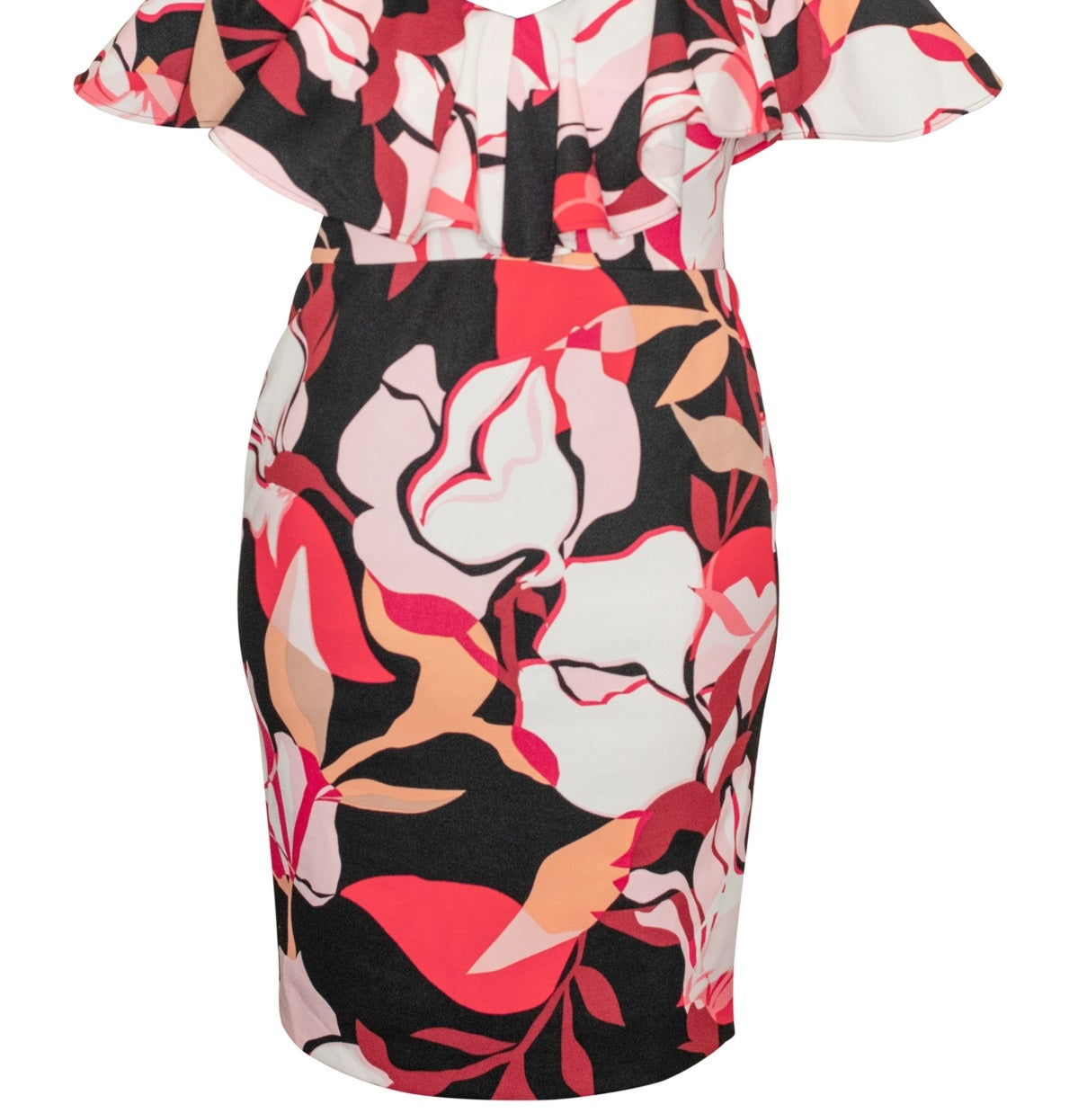 Vestido Marcella com babados e bainha para mulheres Rachel Roy, vermelho, tamanho 24W