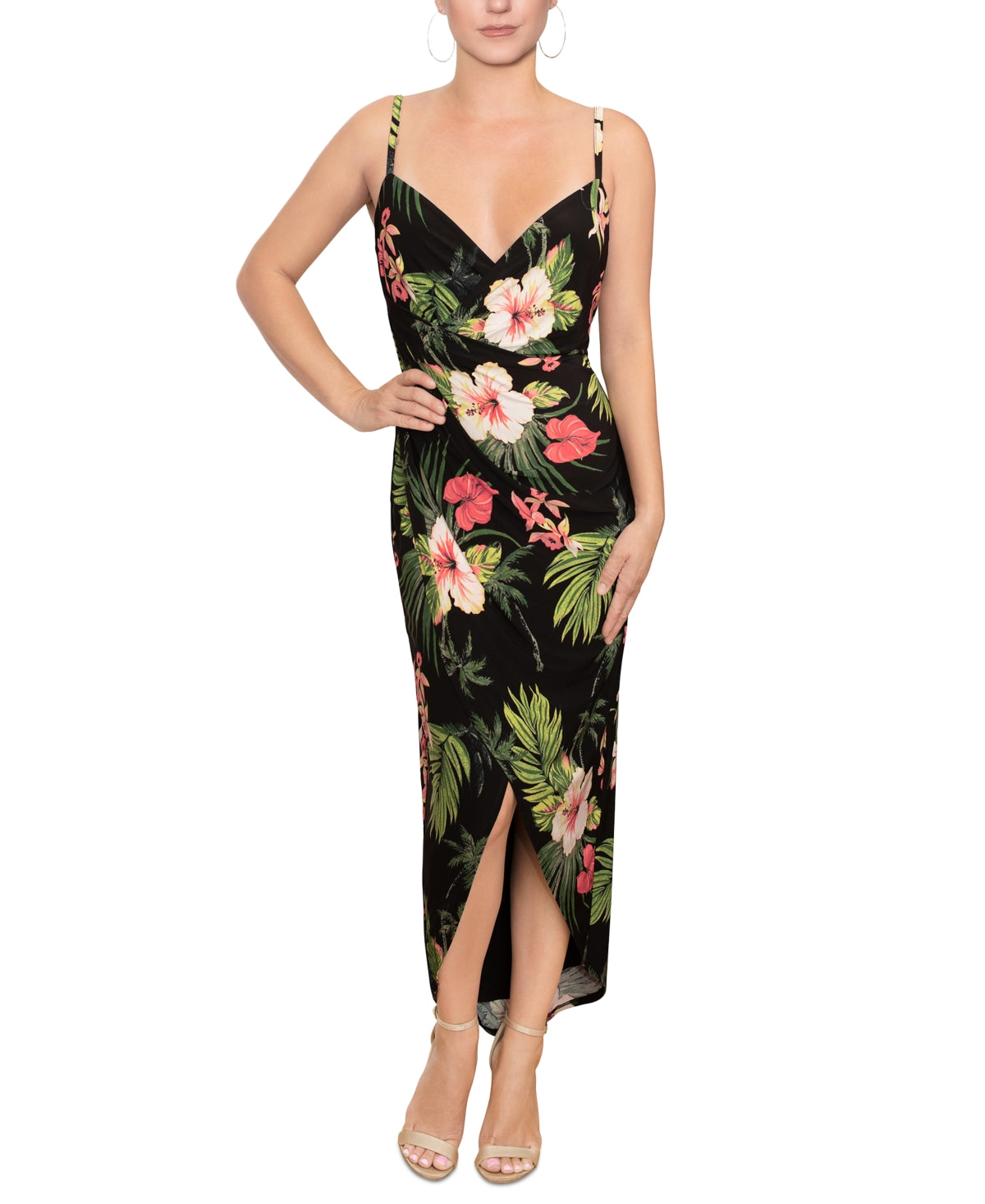 Vestido feminino Rachel Roy Bree com frente cruzada, preto, tamanho extrapequeno