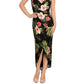 Vestido feminino Rachel Roy Bree com decote cruzado frontal, preto, tamanho grande