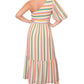 Vestido longo Tove One Shoulder da Rachel Roy para mulheres, bege, tamanho 14