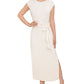 Vestido feminino Rachel Roy com amarração na cintura e fenda lateral, branco, tamanho grande