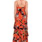 Vestido Amaya com decote em camadas Rachel Roy feminino, laranja, tamanho X-S