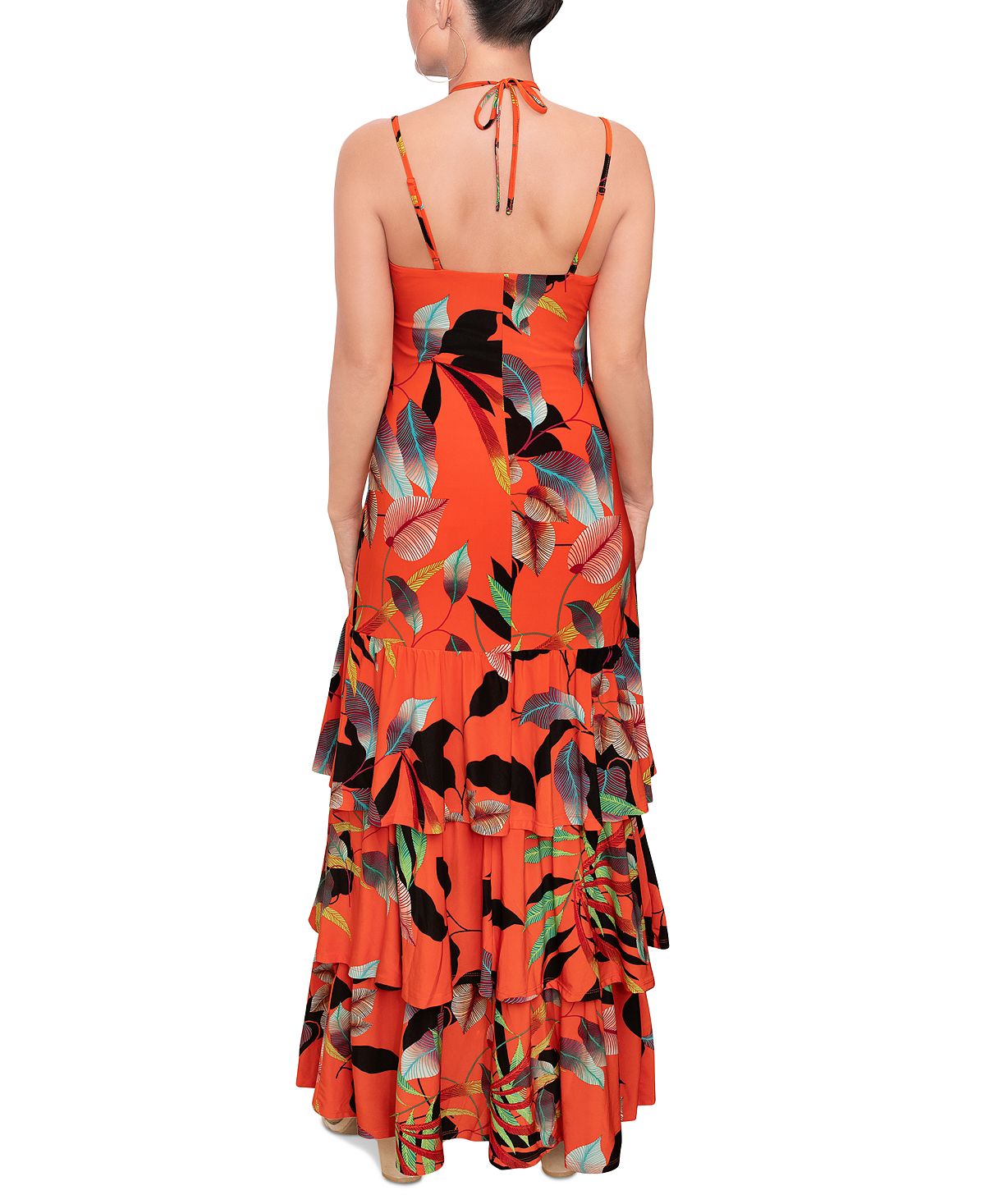 Vestido Amaya com decote em camadas Rachel Roy feminino, laranja, tamanho X-S