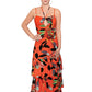 Vestido Amaya com decote em camadas Rachel Roy feminino, laranja, tamanho X-S