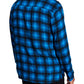 E agora esta camisa masculina xadrez com botões e gola, tamanho médio, azul
