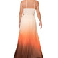 Vestido plissado com decote em V Rachel Roy Lively Ombre, laranja, tamanho 12