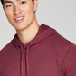 E agora esta camiseta masculina térmica de malha waffle com capuz vermelha tamanho pequeno