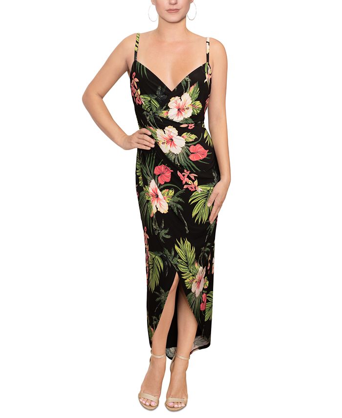 Vestido longo com estampa falsa e estampa Bree plus size Rachel Roy feminino, verde, tamanho 24W