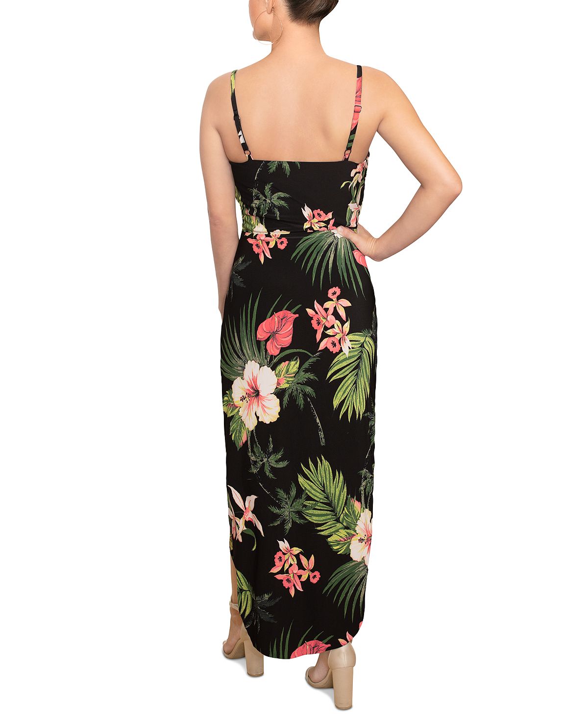 Vestido longo com estampa falsa e estampa Bree plus size Rachel Roy feminino, verde, tamanho 24W