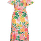 Vestido feminino Talula com estampa floral, amarelo, tamanho 18W, Rachel Roy