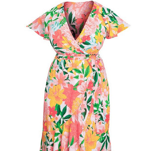 Rachel Roy Women's Talula Floral Print Dress Yellow Size 18W