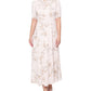 Vestido feminino Rachel Roy Harland com decote cruzado e ombros bufantes, branco, tamanho pequeno
