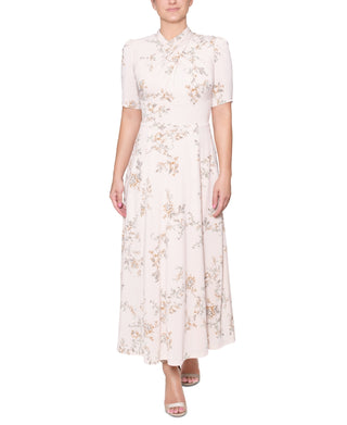 Rachel Roy Women's Harland Crossover Neck Puff Shoulder Dress White Size Small