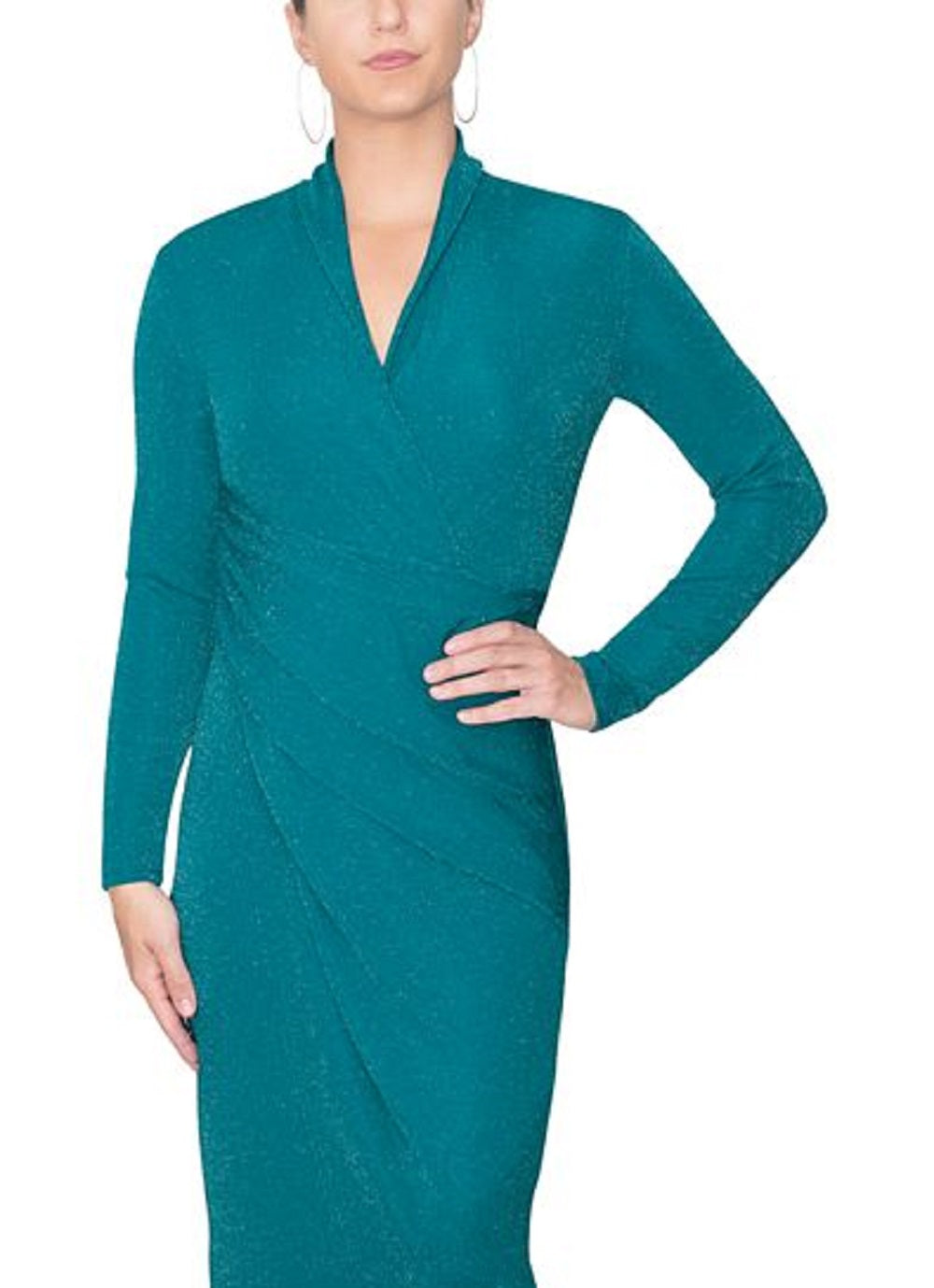Vestido midi com estampa de malha sintética Bret da Rachel Roy, tamanho grande, verde