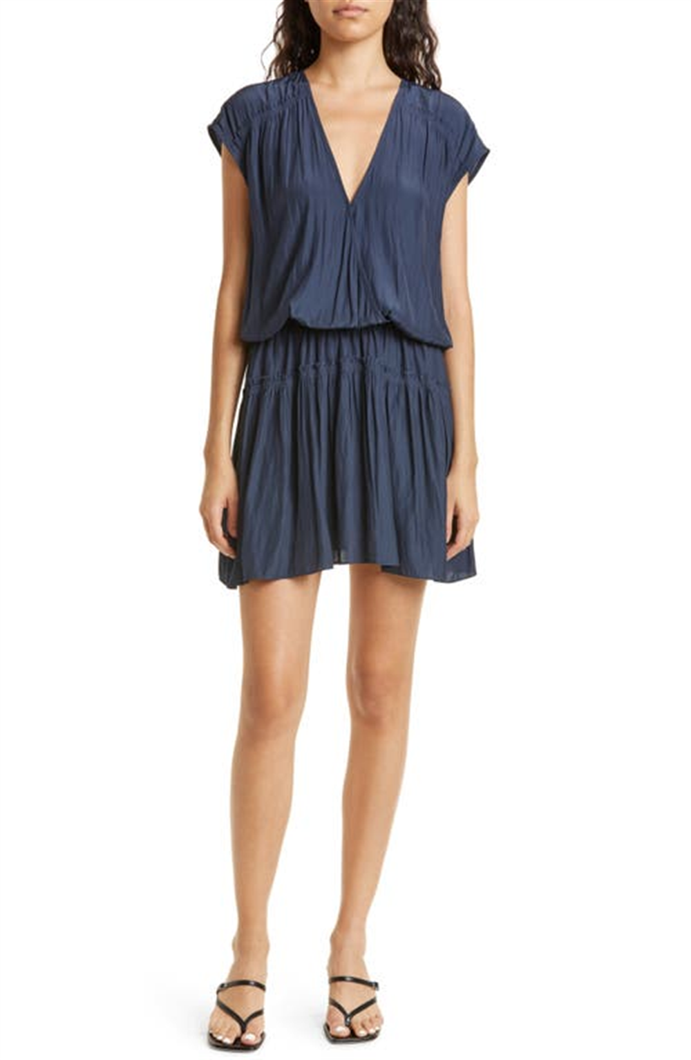 Minivestido Ramy Brook Judy em azul marinho tamanho pequeno
