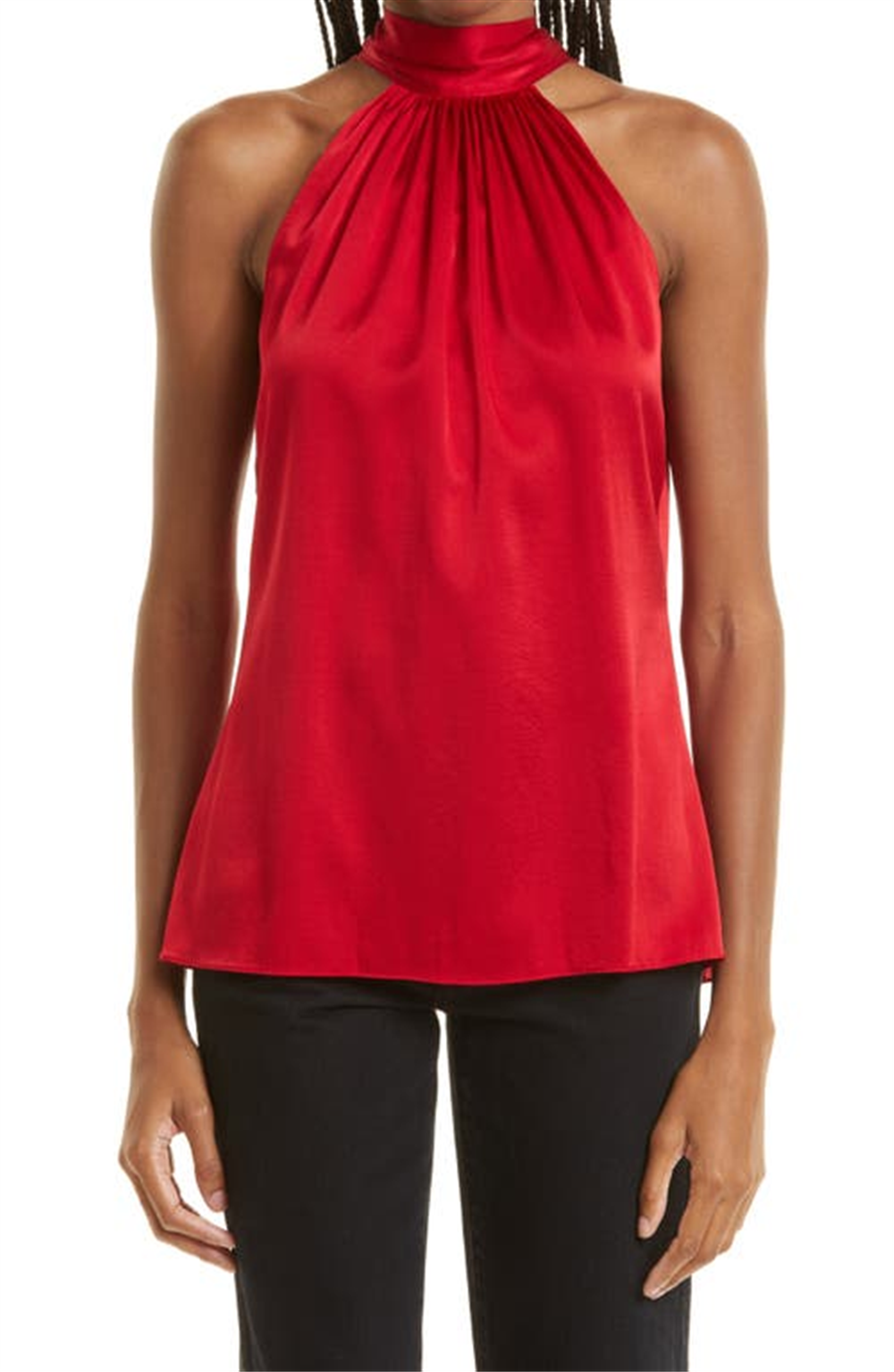 Top Halter de Seda Elástica Lori Feminino Ramy Brook Vermelho Tamanho Médio