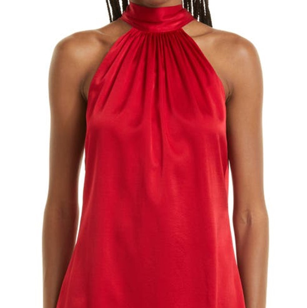 Top Halter de Seda Elástica Lori Feminino Ramy Brook Vermelho Tamanho Médio