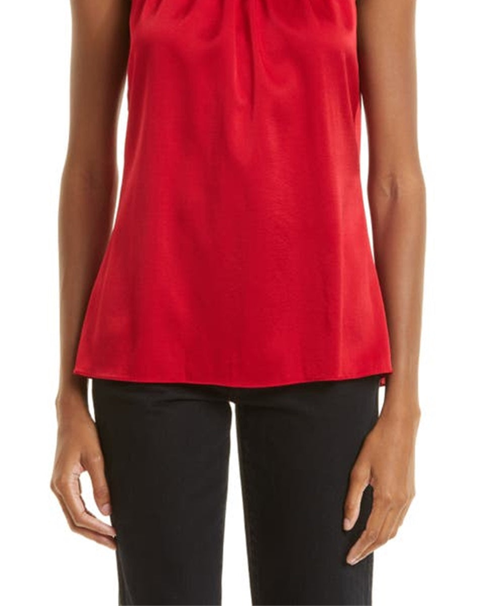 Top Halter de Seda Elástica Lori Feminino Ramy Brook Vermelho Tamanho Médio
