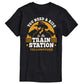 Camiseta masculina Airwaves Yellowstone Train Station, preta, tamanho pequeno