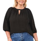 Blusa feminina Vince Camuto com manga balão e decote em V, preta