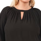 Blusa feminina Vince Camuto com manga balão e decote em V, preta