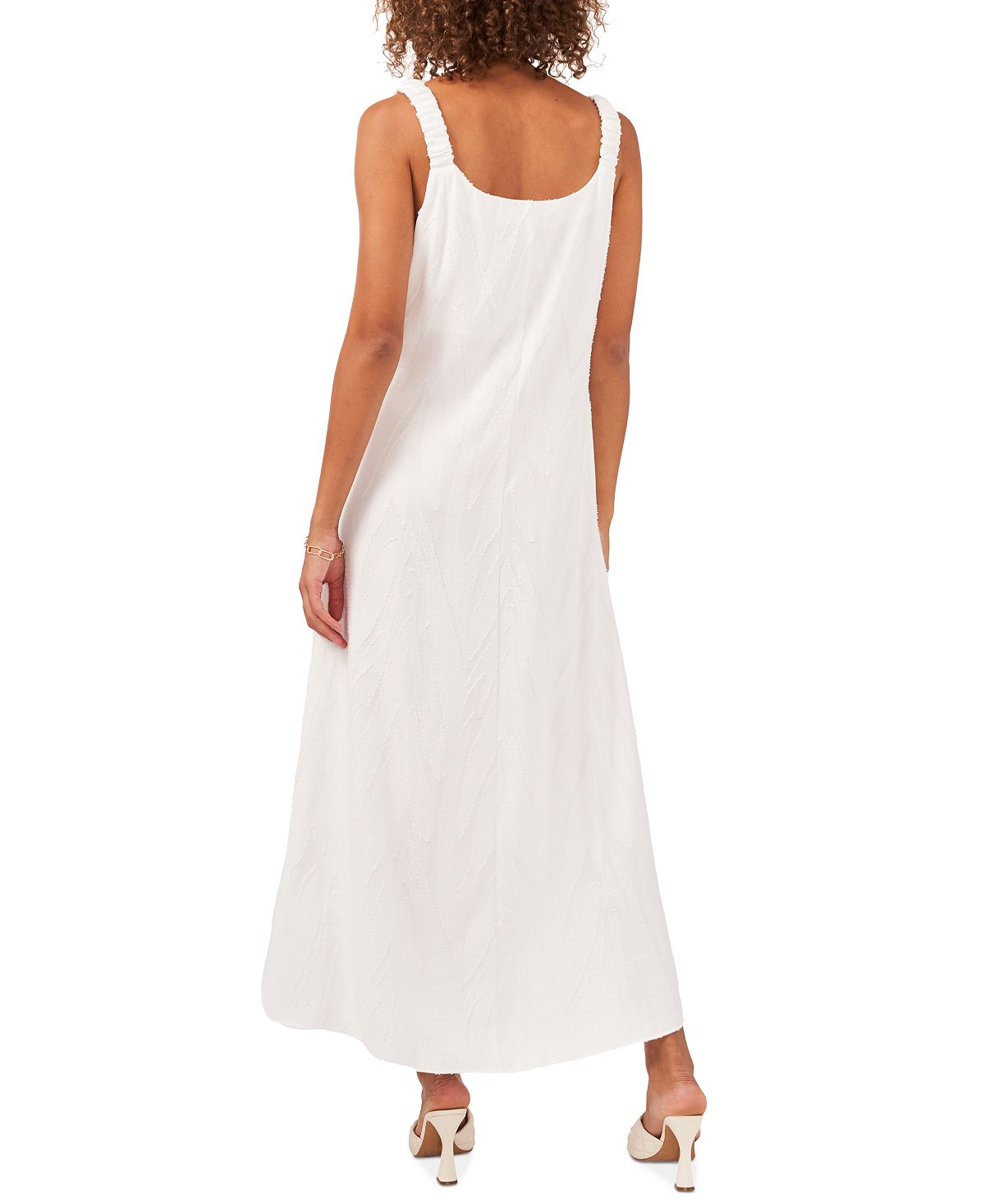 Vestido longo jacquard feminino Vince Camuto, branco, tamanho pequeno