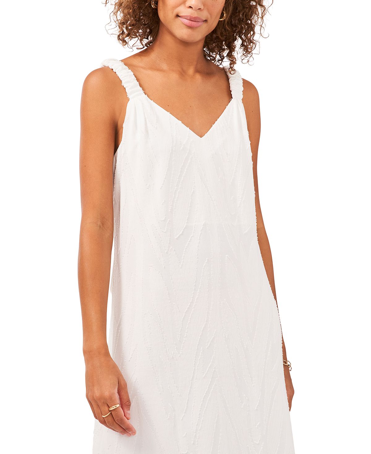 Vestido longo jacquard feminino Vince Camuto, branco, tamanho pequeno