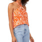 Top Halter Listrado Zebra Feminino Vince Camuto Laranja Tamanho Grande