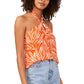 Top Halter Listrado Zebra Feminino Vince Camuto Laranja Tamanho Grande