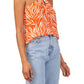 Top Halter Listrado Zebra Feminino Vince Camuto Laranja Tamanho Grande
