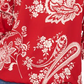 Blusa feminina Vince Camuto com estampa paisley e ombros à mostra, vermelha, tamanho X-G