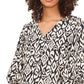 Blusa feminina Vince Camuto com manga balão, tamanho pequeno, cinza, tamanho pequeno