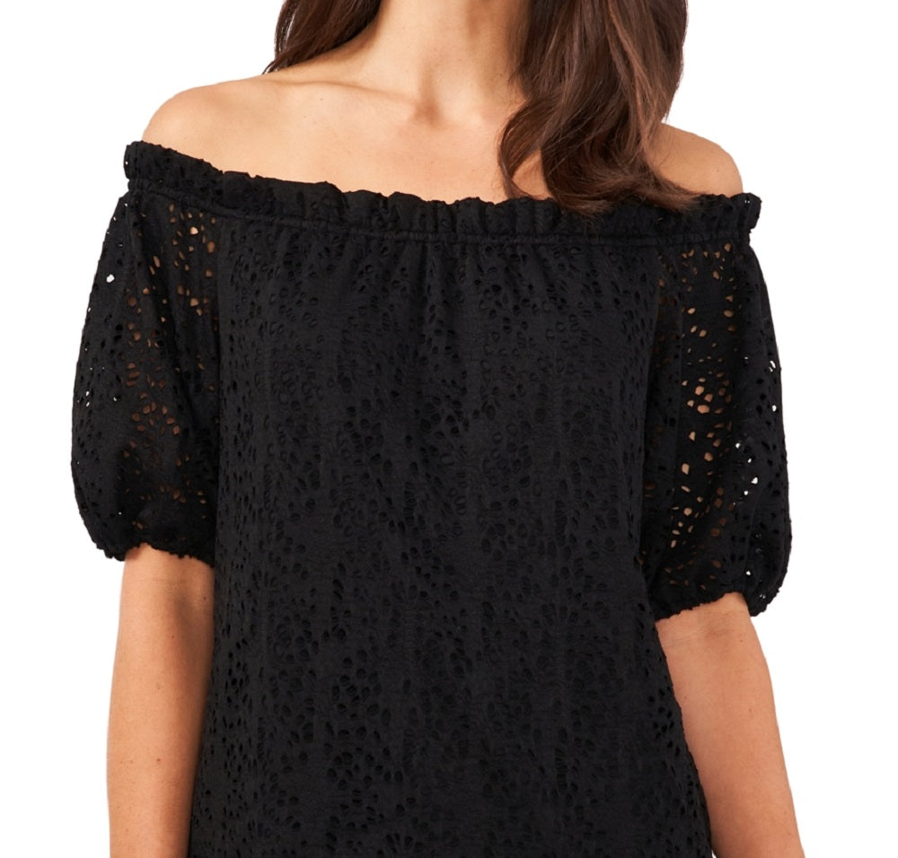 Vince Camuto Top de renda tomara que caia feminino, preto