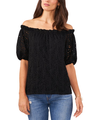 Vince Camuto Top de renda tomara que caia feminino, preto