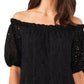Vince Camuto Top de renda tomara que caia feminino, preto