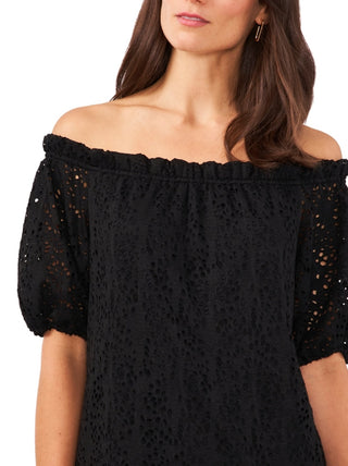 Vince Camuto Top de renda tomara que caia feminino, preto