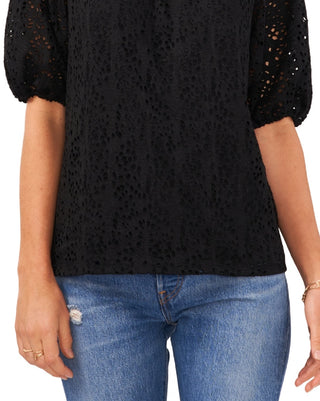 Vince Camuto Top de renda tomara que caia feminino, preto