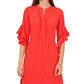 Vestido feminino Vince Camuto com mangas esvoaçantes, vermelho