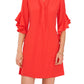 Vestido feminino Vince Camuto com mangas esvoaçantes, vermelho