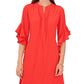 Vestido feminino Vince Camuto com mangas esvoaçantes, vermelho