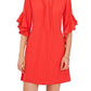 Vestido feminino Vince Camuto com mangas esvoaçantes, vermelho