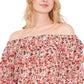 Vince Camuto Blusa feminina com estampa floral e ombro de fora, marrom, tamanho extragrande