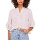 Blusa feminina Vince Camuto com estampa animal e mangas bufantes, rosa, tamanho pequeno