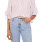 Blusa feminina Vince Camuto com estampa animal e mangas bufantes, rosa, tamanho pequeno