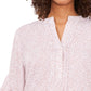 Blusa feminina Vince Camuto com estampa animal e mangas bufantes, marrom, tamanho grande