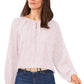 Blusa feminina Vince Camuto com estampa de chita e decote em V rosa