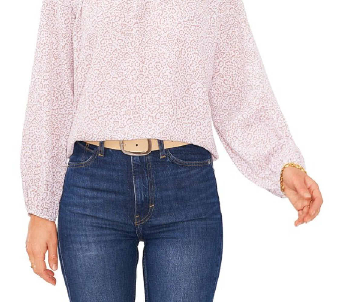 Blusa feminina Vince Camuto com estampa de chita e decote em V rosa