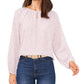 Blusa feminina Vince Camuto com estampa de chita e decote em V rosa